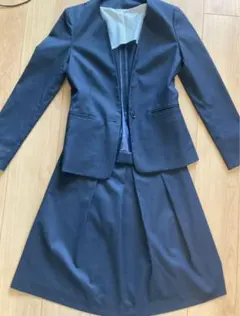 the suit companyベルト付き紺色スカートスーツセット