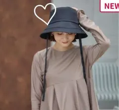新品未使用 田中里奈 しまむら キャペリンハット 帽子 ブラックのサムネイル