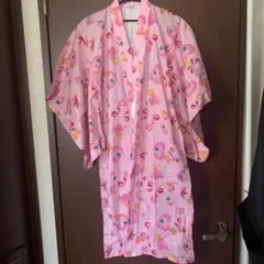 美品　130cm 女児浴衣　ピンク　浴衣のみ腰紐付き