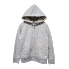 k005 【ユニクロ】 ボアスウェットフルジップパーカー　(130)　グレー