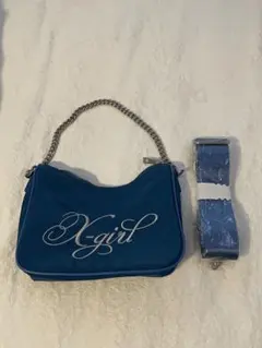 X-girl 青 ショルダーバッグ