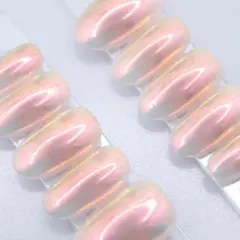 1195 ネイルチップSサイズ 韓国 オーロラ ミラー ちゅるん 上品　ピンク