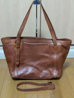 genten ゲンテン 工具 ロゴ レザー トートバッグ ブラウン 2wayのサムネイル
