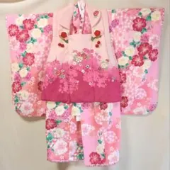 七五三 3歳 被布 着物セット ピンク 花柄 アンティーク 正絹 - メルカリ