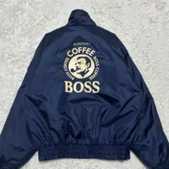 サントリー BOSS 00s MA-1 フライトジャケット ネイビー 肉厚 刺繍