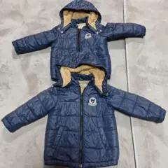 ミキハウス ダブルビー ボア 中綿ジャンパー コート 90 2枚 双子