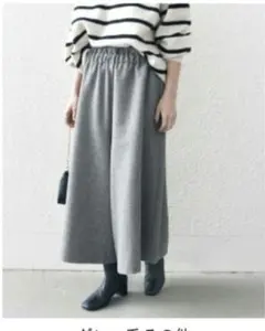 SHIPS any洗濯機可能ウールライク ギャザー キュロット パンツ グレー