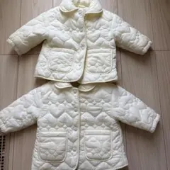 ベビー服　アウター　白　ハート　アプレレクール　双子