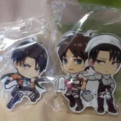 進撃の巨人☆一番くじ☆きゅんキャラ☆アクリルプレートチャーム☆リヴァイ2個セット