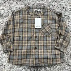 未使用タグ付き　ペアマノン　ノーカラー　長袖シャツ　100