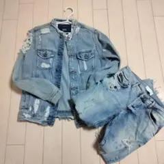 極美品　ZARA デニムセットアップ