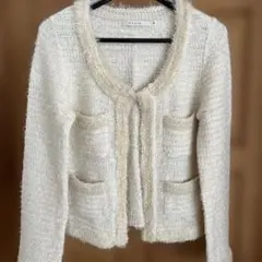 Stola. ツイードニットカーディガン ベージュ　サイズ38