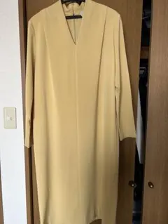 ユナイテッドアローズ　イエロー Vネック 長袖ワンピース 36