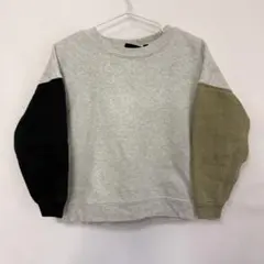 カラーブロック トレーナー グレー/黒/カーキ