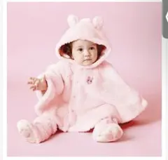 ミキハウス　ふわふわマント　ポンチョ　ケープ (ウサギ)