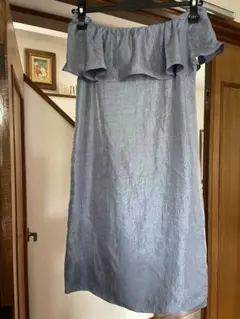 【新品未使用】薄い青のオフショルダーワンピース　結婚式