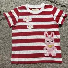 MIKI HOUSE ボーダー 半袖Tシャツ うさぎ ワッペンのサムネイル