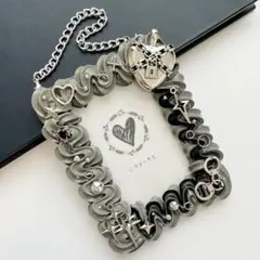 【1169】デコ トレカケース キーホルダー B8 銀 黒