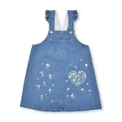 極美品　スラップスリップ　袖フリル花プリントジャンパースカート