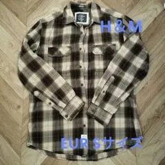 H＆M　メンズ　チェックシャツ　ネルシャツ　ヨーロッパSサイズ