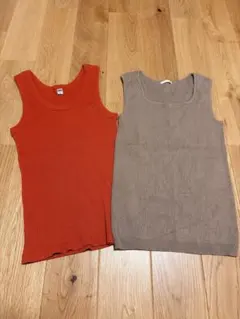 値下げ！ UNIQLO GU リブタンクトップ 2枚セットのサムネイル