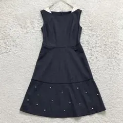 未使用級✨近年✨ルネ Rene ワンピース デニム ストレッチ 洗える パールのサムネイル