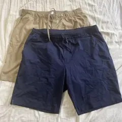 ユニクロネイビー・ベージュ 2枚セット ショートパンツ（XL）
