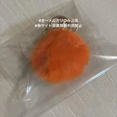 ポンポンチャーム　オレンジ　キーホルダー