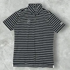 スリクソン　メンズゴルフウェア　ストライプポロシャツ　ブラック　Mサイズ　G05