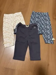 90cm 花柄・無地 ボトムスセット