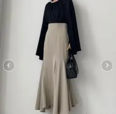 【値下げ】Louere 薄手イレヘムハイウエストマーメイドロングスカート