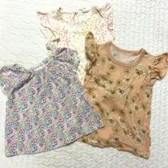 ton様専用　花柄フリルTシャツ 3枚セット 80cm