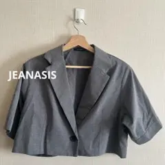 JEANASIS 半袖ジャケット クロップド丈 チェック柄