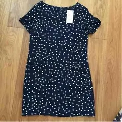 更に最終お値下げ 早いもの勝ち ZARA ネイビードットワンピース 新品タグ付き