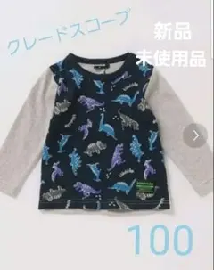 クレードスコープ　(長袖/カットソー)恐竜総柄長袖Tシャツ100センチ