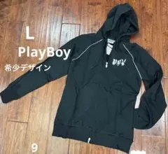 PlayBoy パーカー Lサイズ 黒　希少デザイン　9#