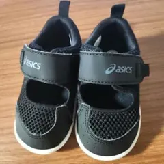 asics14cm ベビーサンダル ブラック
