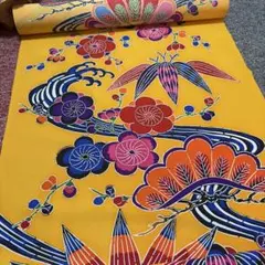 琉球紅型反物　松竹梅(黄色)お買い得！早いもの勝ち‼️のサムネイル