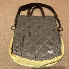 こもれび様専用❣️キルティング2WAYショルダー&トートバッググレー/黄色ナイロン