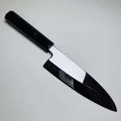 180mm 出刃包丁 鏡面仕上げ 黒檀八角柄 全鋼 和包丁のサムネイル
