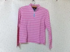 90957 キャロウェイ　ハーフジップ長袖ポロシャツ　ピンク　L