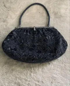 美品ヴィンテージビーズバック黒パーティオケージョンアンティーク好きさん