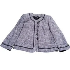 【希少品】ジュンアシダ　現行　ノーカラージャケット　ツイード　くるみボタン