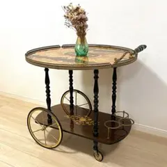 karimoku カリモク キッチンワゴン 車輪　コロニアル　アンティーク調 karimoku/カリモク キッチンワゴン コロニアル キャスター付き