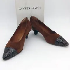 ジョルジオアルマーニ パンプス スエード クロコ 36 ARMANIのサムネイル