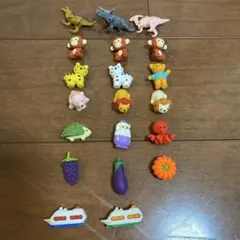 動物　怪獣　と　果物　野菜の消しゴムセット 20個