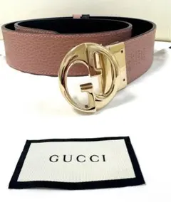 ◇美品◇GUCCI リバーシブルレザーベルト ピンク ブラック