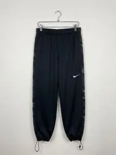 Y2K NIKE THERMA-FIT トラックパンツ 裾コード 迷彩　黒 XL