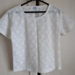 美品‼️レース 白 半袖 M