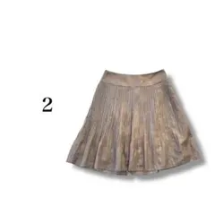 ひざ丈プリーツスカート 【2】 ラメ フレア シンプル 薄手 日本製